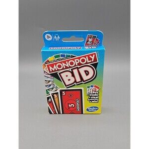 Monopoly Bid Card Game 2021 Hasbro COMPLETE w/ Sealed Cards & Instructions